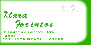 klara forintos business card