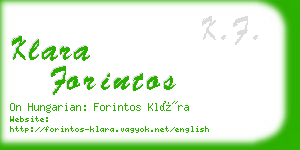 klara forintos business card